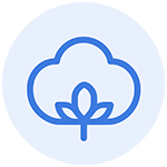 Cotton plant fiber line icon for raw material