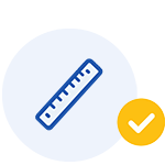 Ruler line icon for textile width and size specification check
