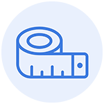 Measuring tape line icon for fabric size measurement