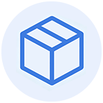Fabric packaging box line icon for textile shipping