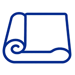 Fabric roll line icon for textile raw material and fabric swatch