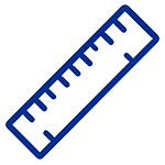 Ruler line icon for textile dimension and width measurement