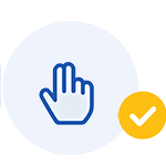 Hand line icon for fabric touch test and manual quality inspection