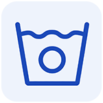 Wash symbol line icon for fabric care & washing instruction