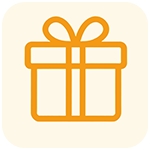 Outline gift box icon for packaging