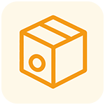 Outline icon of labeled product carton box