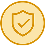 1. Outline shield with checkmark icon, quality guarantee symbol for textile wholesale 2.