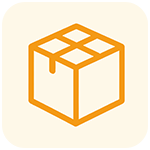 Line icon of packed shipping cardboard box for textile export