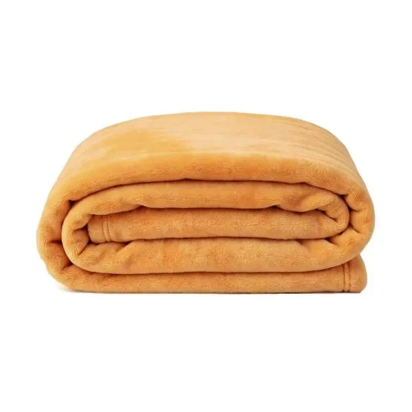Solid orange fleece throw blanket, soft plush blanket for indoor home usage