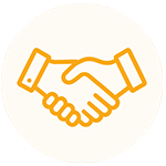 Handshake line icon for long-term home textile business partnership