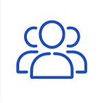 Group users line icon for dedicated textile account team & clients