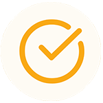 Checkmark in circle line icon for textile sample & order confirmation