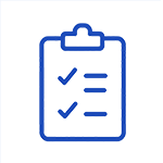 Clipboard checklist line icon for textile order inspection & confirmation