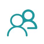 Two people outline icon for client partnership & dedicated sales team