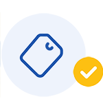 Product tag line icon for textile hangtag and item marking