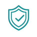 Shield checkmark icon representing quality guarantee for textile products