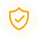 Shield with checkmark line icon for textile quality guarantee