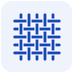 Fabric weave pattern line icon for textile structure display