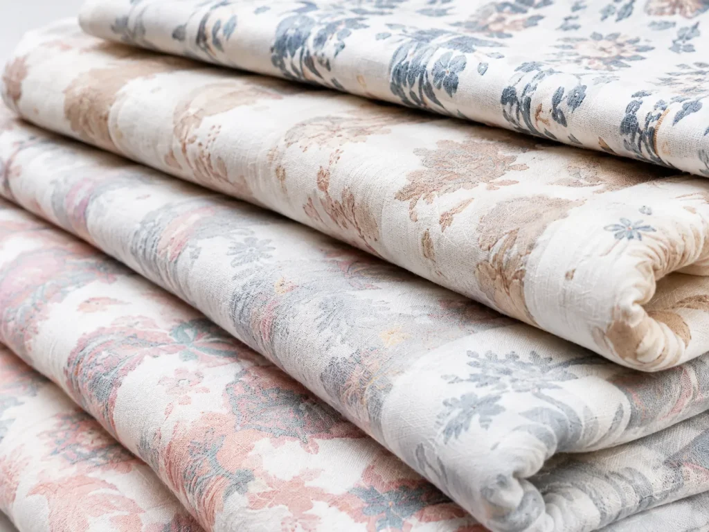 Vintage floral printed fabric rolls for home textile blanket production