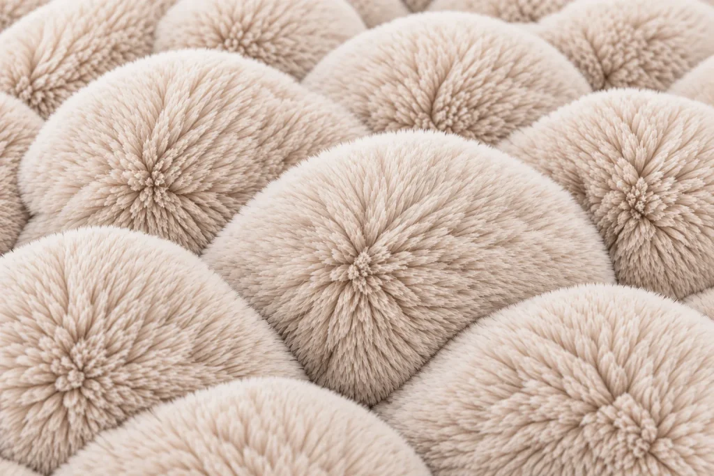 faux rabbit fur blanket, closeup texture, premium plush textile